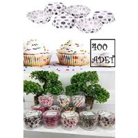 400 lü Muffin Kağıdı Kek Kalıbı Desenli